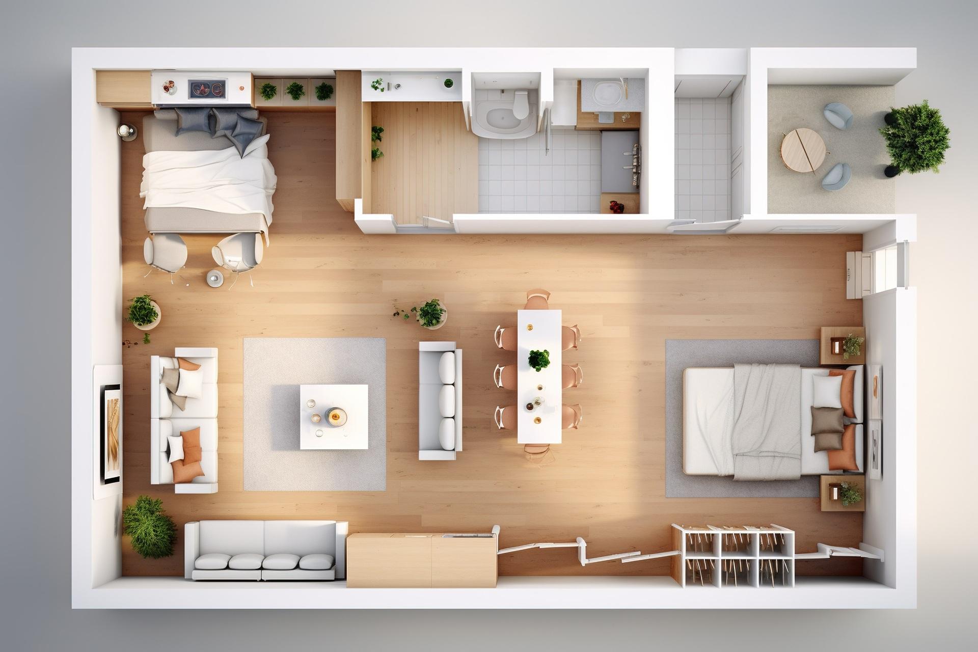Offener 3D Grundriss Wohnung | Immobilienmakler Neustadt in Holstein